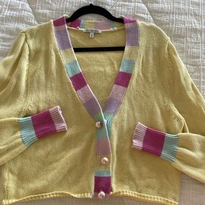 Olivia rubin tally cardigan in yellow